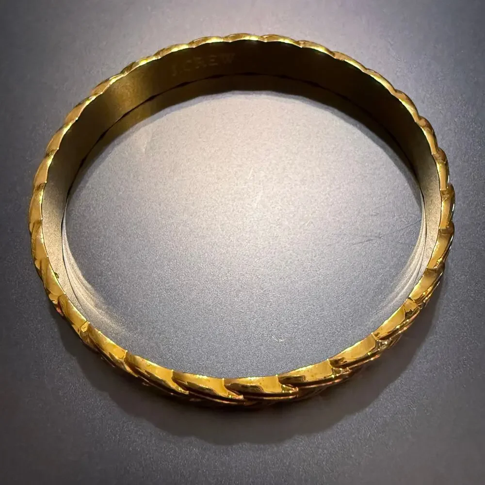 J. Crew Gold Tone Woven Bangle Bracelet
